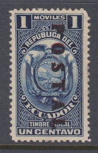 Ecuador 1929 POSTAL Double Overprint in Black & Red LM Mint. Scott 303 var