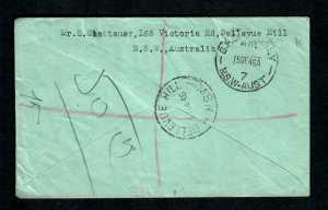 Lot2k Australia Cover Registered 1946 Multi stamps to Philatelique Paris Francs