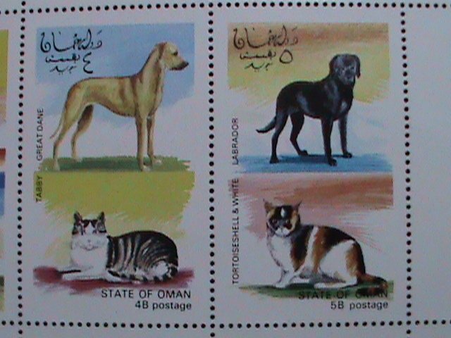 OMAN  WORLD FAMOUS CATS AND DOGS MNH SHEET VF WE SHIP TO WORLWIDE AND COMBINE