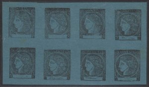 ARGENTINA CORRIENTES 1860-80 CERES Sc 3 FULL SETTING OF 8 TYPES UNUSED CV$200