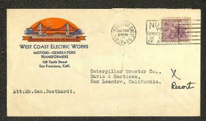 USA #732 NRA STAMP SAN FRANCISCO CALIFORNIA WEST COAST ELECTRIC WORKS COVER 1936