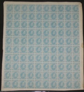 CONFEDERATE STATES #6 5¢ light blue Sheet of 100 NH