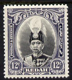 Malaya - Kedah 1937 Sultan 12c black & violet fine mo...