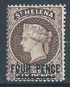 St. Helena #38a MH 6p Queen Victoria Wmk. 2 - Surcharged Type B 17mm