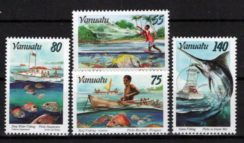 Vanuatu 669-672 MNH Fishing Reef Deep Water Fish Marine Life ZAYIX 0624S0134M