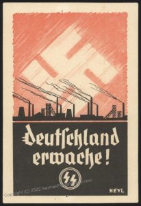 3rd Reich Germany Early 1932 Duesseldorf SS Werbekarte Vote Advertising C 109947