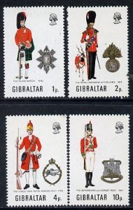 GIBRALTAR - 1971 - Military Uniforms, Series III - Perf 4v Set-Mint Never Hinged