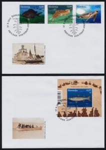 Slovenia 1006-9 on FDC's - Fish, Turtle, Marine Life