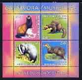 BENIN - 2003 - World Fauna #11, Badgers - Perf 4v Sheet - MNH - Private Issue