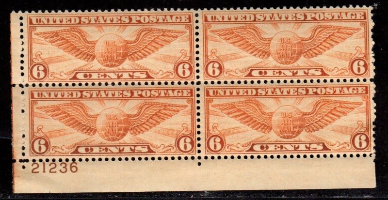 C19  U.S. Airmail  Plate Block Mint, o.g., never hinged 