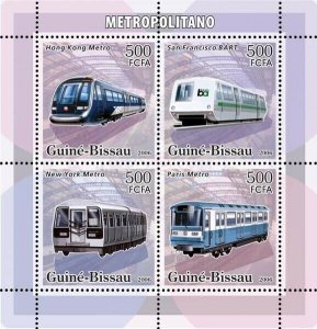 Guinea - Bissau 2006 - Metro-Underground trains 4v, Michel 3366-3369