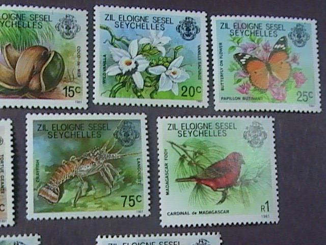 SEYCHELLES/ZIL ELWANNYEN SESEL # 1-16-MNH---COMPLETE SET---WILDLIFE ---1980