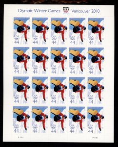 SCOTT 4436 2010 44 CENT OLYMPIC WINTER GAMES ISSUE MINT SHEET NH VF CAT $20!