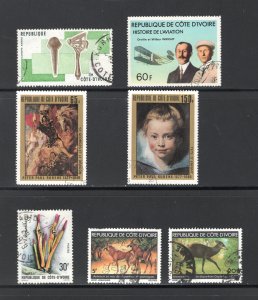 Ivory Coast #429, 434, 451-2, 495, 509-510   VF, Used, Rubens,  .....  3060042