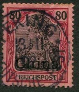 German Offices China SC# 32 China o/p on Germany 80pf Used EKING date cancal