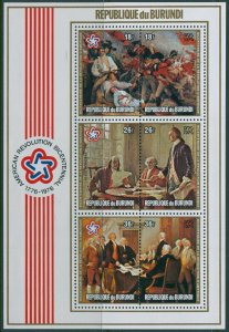 Burundi 1976 SG1147 American Revolution MS MNH