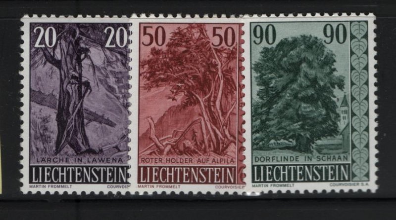 LIECHTENSTEIN 332-334 (3) Set, MNH, 1959 Tree-Brush Type of 1957