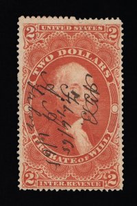 EXCELLENT GENUINE SCOTT #R83c VF-XF 1863 RED 1ST ISSUE REVENUE PROBATE OF WILL