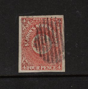 Newfoundland #4 Extra Fine Used - Tiny Thin & Tear In Bottom Margin