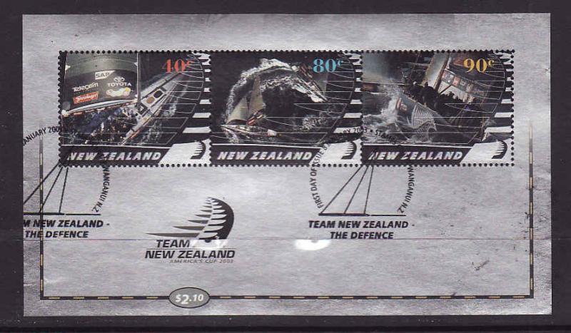 New Zealand-Sc#1849a-used sheet-America's Cup Yacht Races-Sa