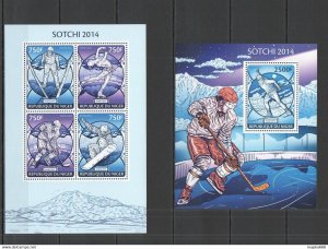2014 Niger Sport Art Winter Olympic Games Sochi 2014 Kb+Bl ** St2700