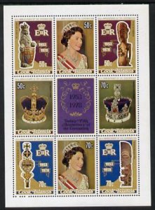 COOK ISLANDS - 1977 - Coronation, 25th Anniv - Perf Min Sheet -Mint Never Hinged