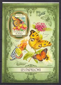 Ss0495 2017 Chad Butterflies Flora Fauna Insects Flowers ! Shift Perf Bl672 Mnh