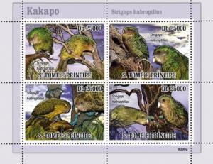 SAO TOME E PRINCIPE 2009 SHEET PARROTS BIRDS st9209a