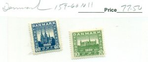 DENMARK #159-60, Mint Never Hinged, Scott $77.50