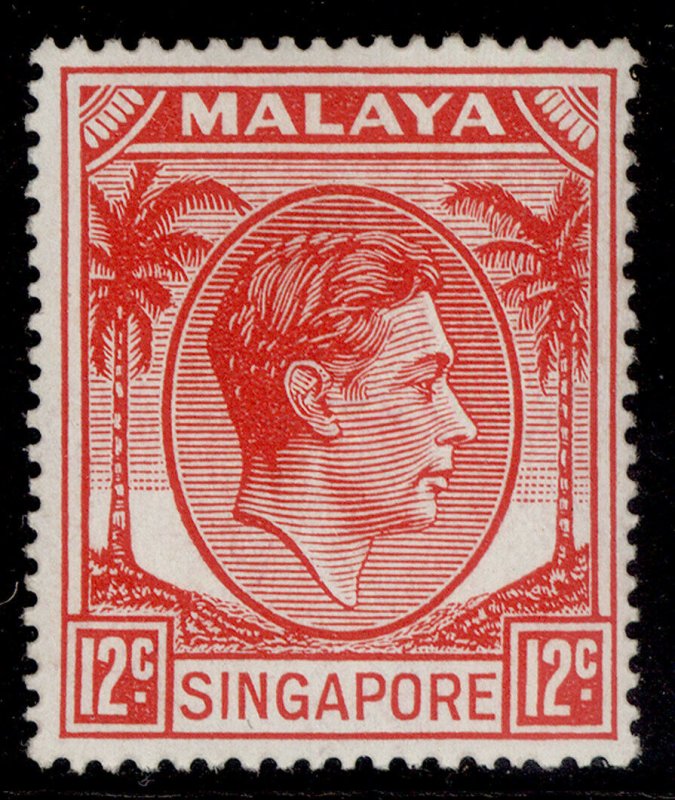 SINGAPORE GVI SG22a, 12c scarlet, M MINT. Cat £14.