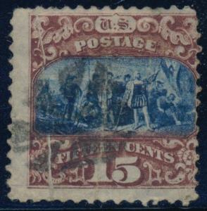 #119 VAR. FINE USED W/ LT BLACK CNL SCARCE W/ PRE-PRINT PAPER FOLD ERROR BQ9963