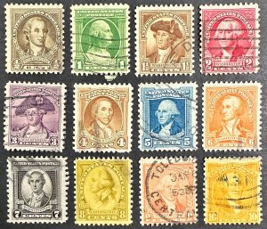 US #704-715 Used Full Set F/VF 1932 [R1228]