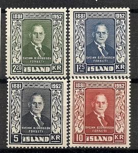 ICELAND 274-77 MNH 1952 Pres. Sveinn Bjornsson