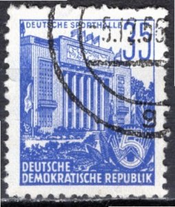 Germany DDR; 1954: Sc. # 199: Used CTO Halftoned Single Stamp w/o Engravers name