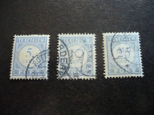 Stamps - Netherlands - Scott# J51, J55, J59 - Used Part Set of 3 Stamps