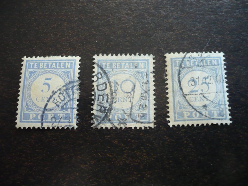 Stamps - Netherlands - Scott# J51, J55, J59 - Used Part Set of 3 Stamps