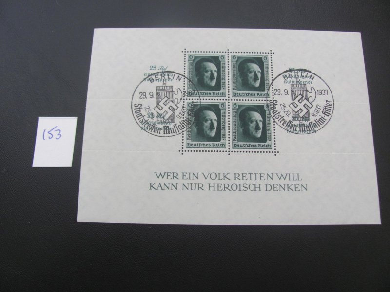 Germany 1937 USED SC B106 SS XF 60 EUROS (153)