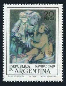 Argentina 917 block/4,MNH.Michel 1050. Christmas 1969.Painting.Raul Soldi.