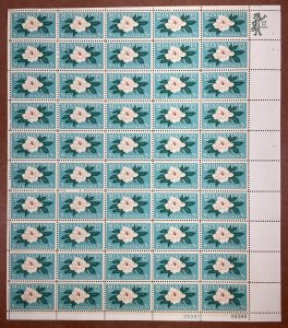 Scott 1337 MISSISSIPPI STATEHOOD Sheet of 50 US 5¢ Stamps MNH 1967 Error Cut