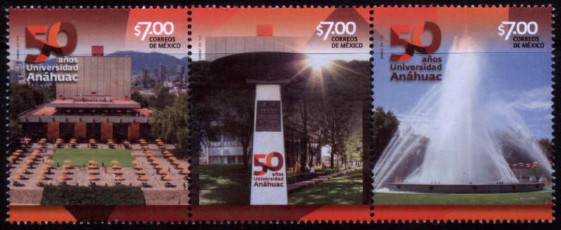 MEXICO 2911a-c, 50th Anniv. Anahuac University. MNH