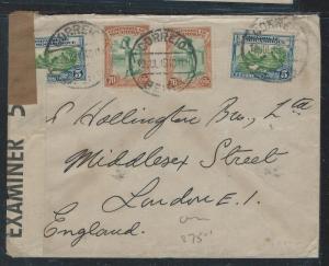 MOZAMBIQUE (P2912B) 1940 5CX2+70CX2 CENSOR COVER TO ENGLAND