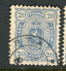 FINLAND; 1875-81 classic Helsingfors print issue used Shade of 20p.