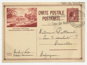 Postal stationery Luxembourg 1932 Mondorf - The baths - Liver - Stomach - Liver 