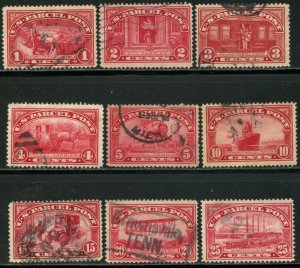 US Sc#Q1-Q9 1913 1c-25c Parcel Post Part Set F-VF Sound Used