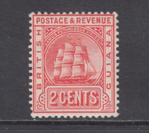 British Guiana Sc 172 MLH. 1907 2c red Badge of the Colony, F-VF