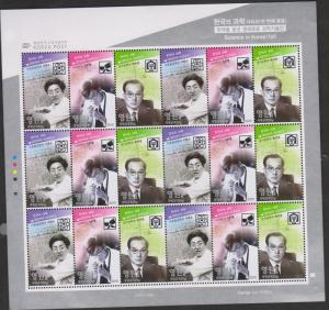 E) 2015 KOREA, SCIENCE IN KOREA, PEOPLE, SCIENTISTS,  SOUVENIR SHEET OF 20, MNH