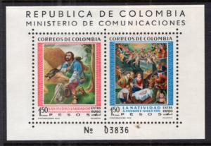 Colombia C388 Souvenir Sheet MNH VF