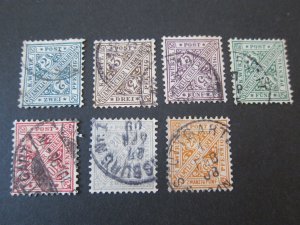 Germany Wurttemberg 1881 Sc O94,96-101 FU