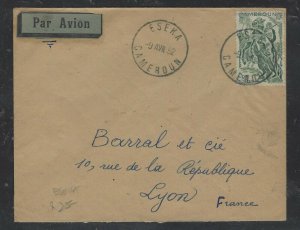 CAMEROONS COVER  (P2403BB) 1952   10F HORSEMAN    ESEKA COVER TO  FRANCE 