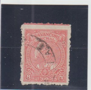 Travancore  Scott#  48  Used  (1946 Maharaja Sir Bala Rama Varma)